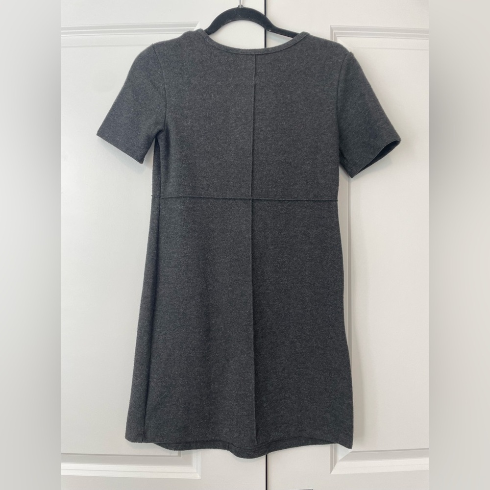 Zara Charcoal Knit Short Sleeve Dress Sz S in Gray - Picture 7 of 7